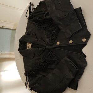Vintage Pioneer Wear - size large - leather fringed jacket